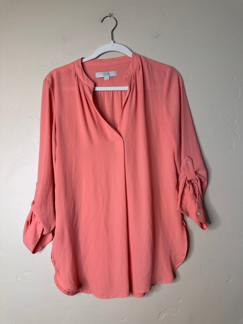 LOFT Ann Taylor Coral Summer Blouse XS